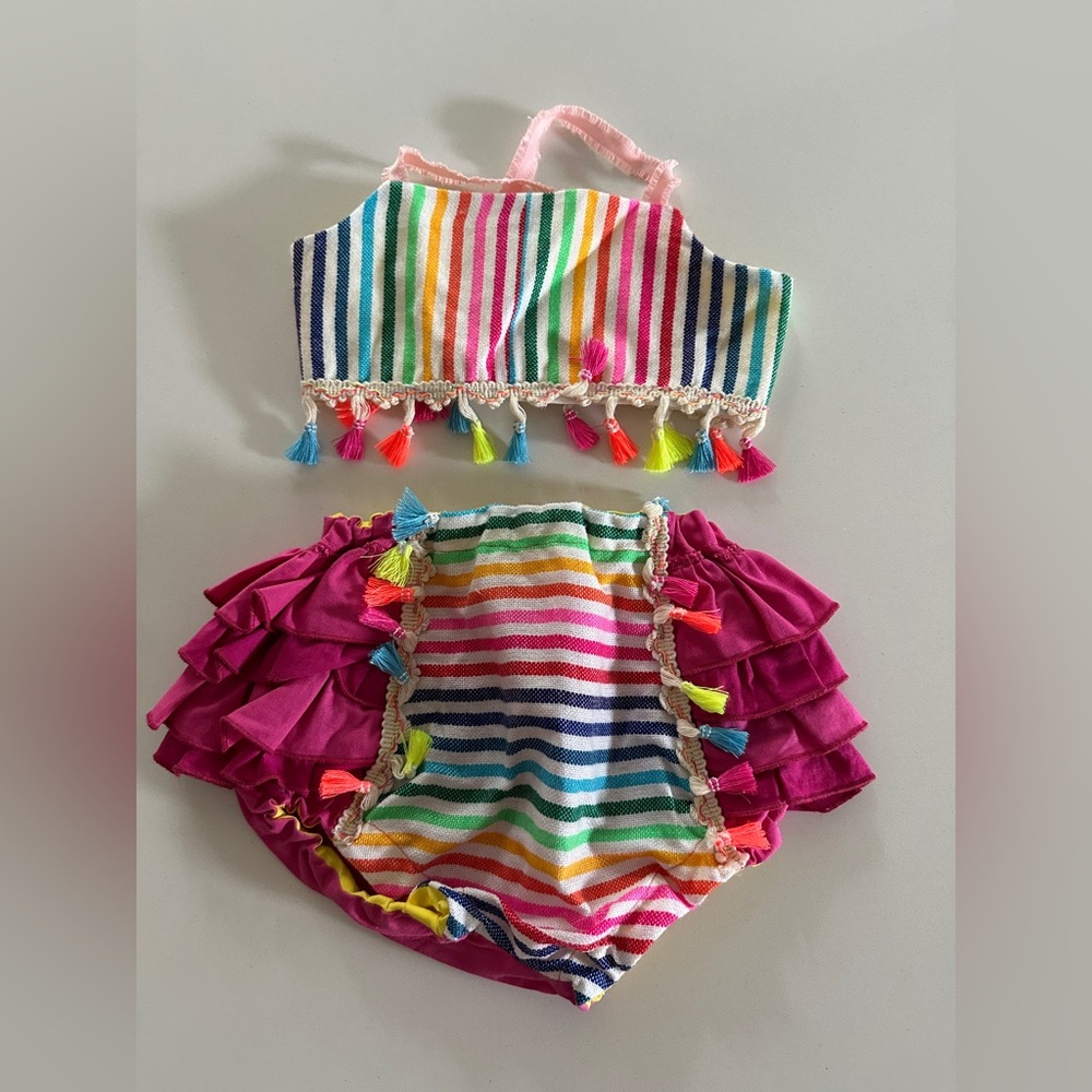 Fiesta Party Boho Ruffle Baby Two Piece Outfit